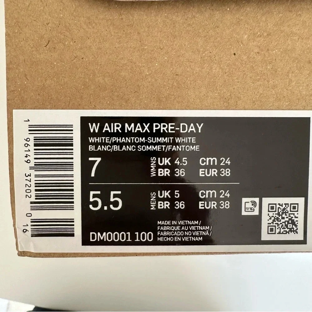 Nike Air Max Pre Day White Size 7 NEW IN BOX - Picture 3 of 10